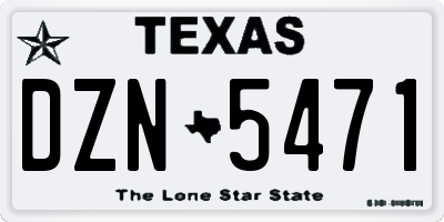 TX license plate DZN5471