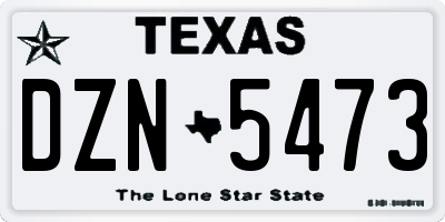 TX license plate DZN5473