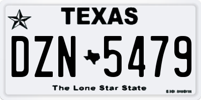 TX license plate DZN5479