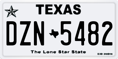 TX license plate DZN5482