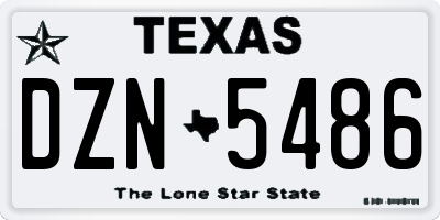 TX license plate DZN5486