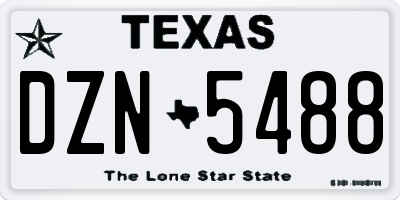 TX license plate DZN5488