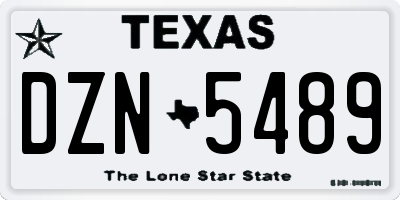 TX license plate DZN5489