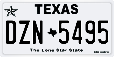 TX license plate DZN5495