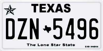 TX license plate DZN5496