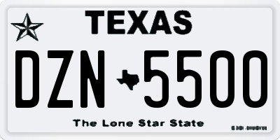 TX license plate DZN5500