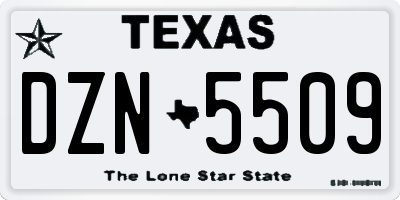 TX license plate DZN5509