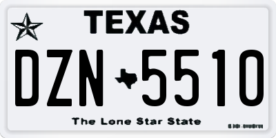 TX license plate DZN5510