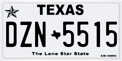 TX license plate DZN5515