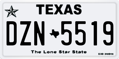 TX license plate DZN5519