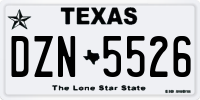 TX license plate DZN5526