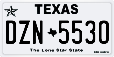 TX license plate DZN5530
