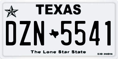 TX license plate DZN5541