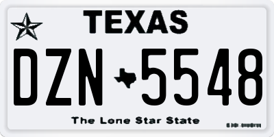 TX license plate DZN5548