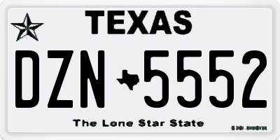 TX license plate DZN5552