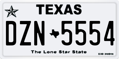 TX license plate DZN5554