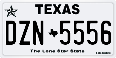 TX license plate DZN5556