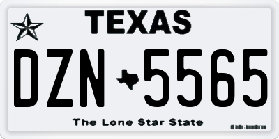 TX license plate DZN5565