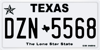 TX license plate DZN5568