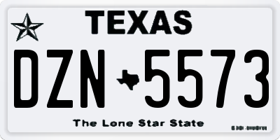 TX license plate DZN5573