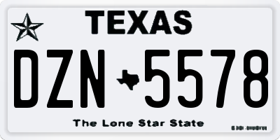 TX license plate DZN5578