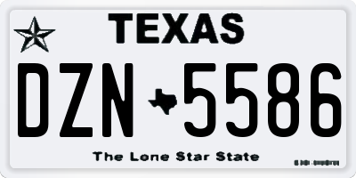 TX license plate DZN5586