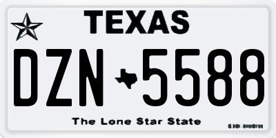 TX license plate DZN5588