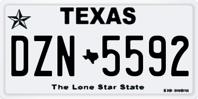 TX license plate DZN5592