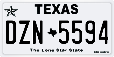 TX license plate DZN5594