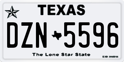 TX license plate DZN5596