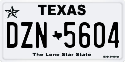 TX license plate DZN5604