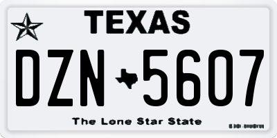 TX license plate DZN5607