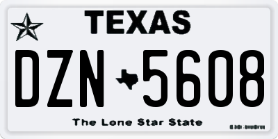 TX license plate DZN5608