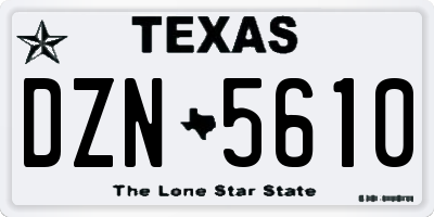 TX license plate DZN5610