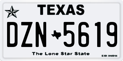 TX license plate DZN5619