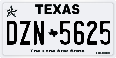 TX license plate DZN5625