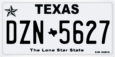 TX license plate DZN5627