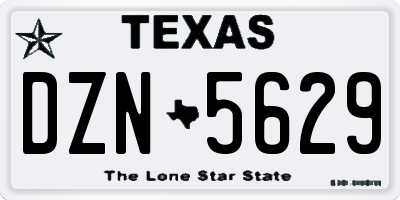 TX license plate DZN5629