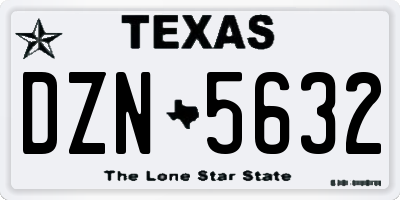 TX license plate DZN5632