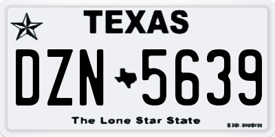 TX license plate DZN5639