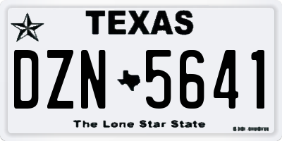 TX license plate DZN5641