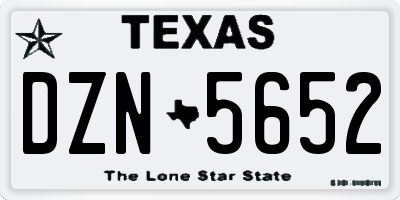 TX license plate DZN5652
