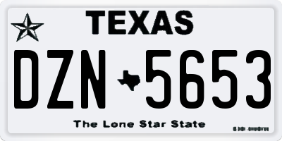 TX license plate DZN5653