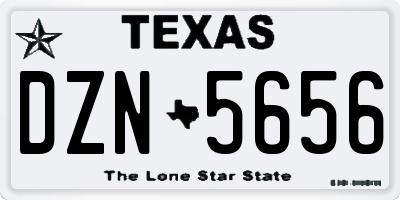 TX license plate DZN5656