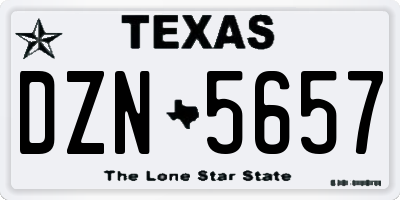 TX license plate DZN5657