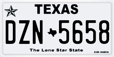 TX license plate DZN5658