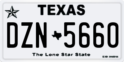 TX license plate DZN5660