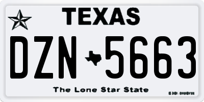 TX license plate DZN5663