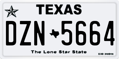 TX license plate DZN5664