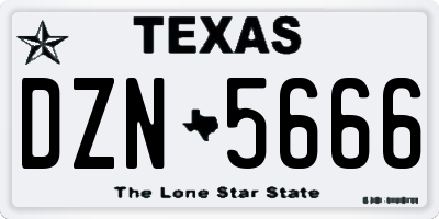 TX license plate DZN5666